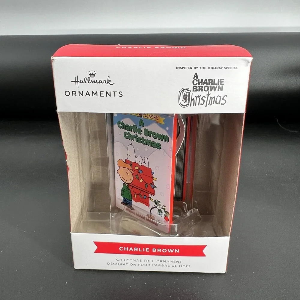 2025 Hallmark Peanuts CHARLIE BROWN Christmas VHS Movie‎ Ornament NEW +BOX